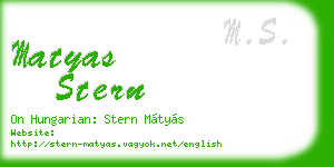 matyas stern business card