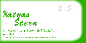 matyas stern business card